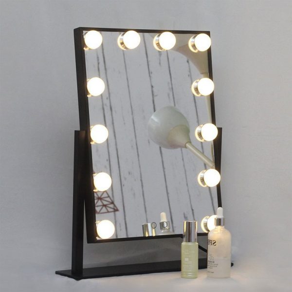 mirrored vanity table with lights
