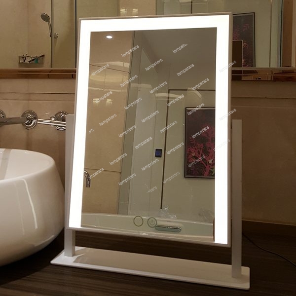 vanity mirror with lights around it